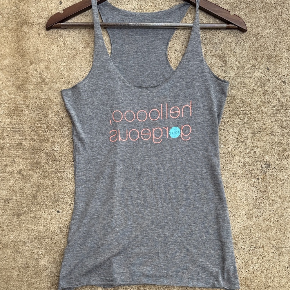 Women's Gray Graphic Tank Top - Hello Gorgeous